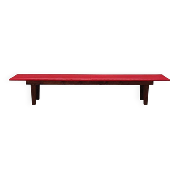 Red eco leather bench, Danish design, 1990s, production: Denmark