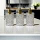 Set of three chiseled glass pendant lights of Scandinavian origin
