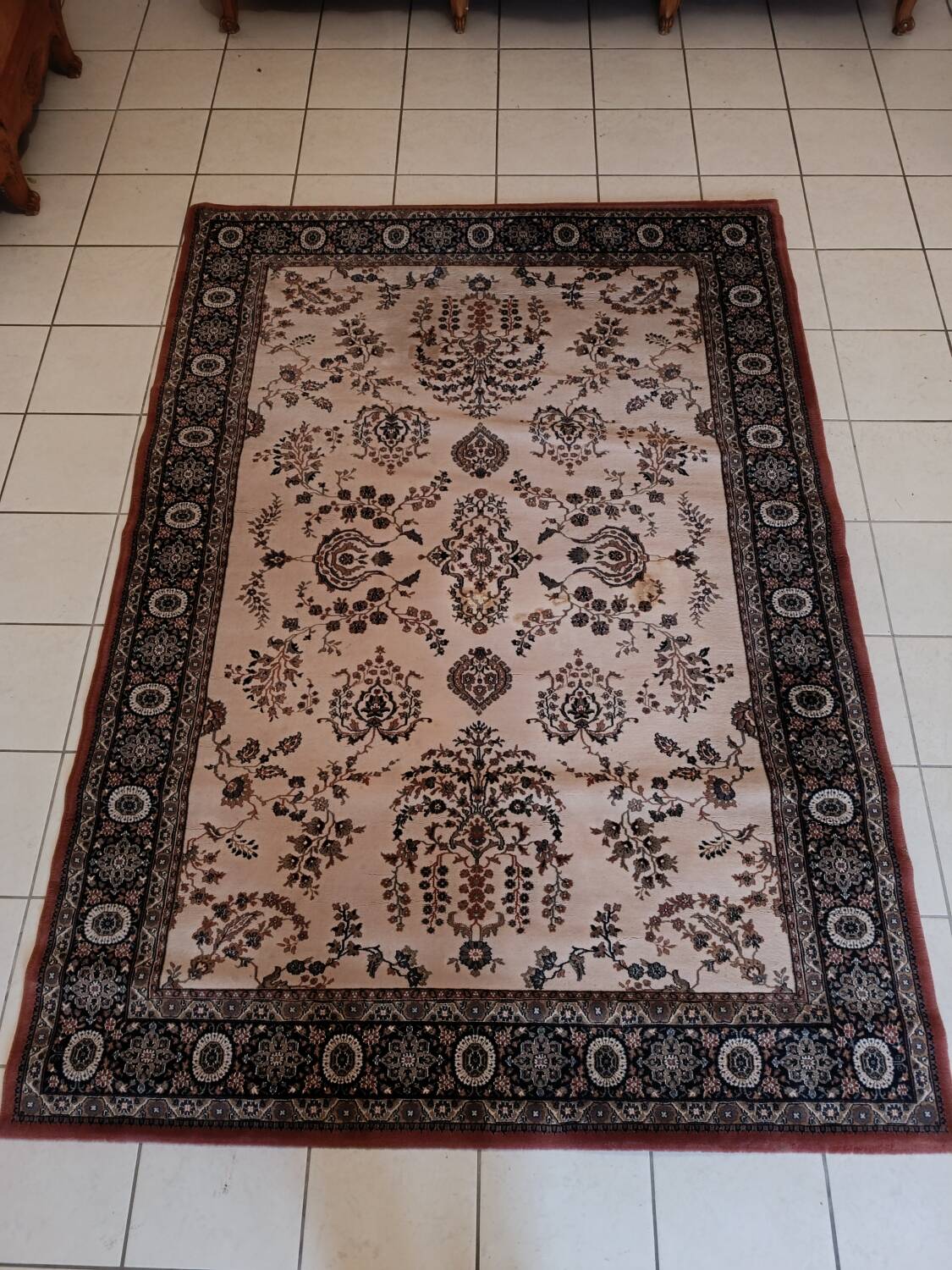 Large antique wool rug 170 x 240 cm