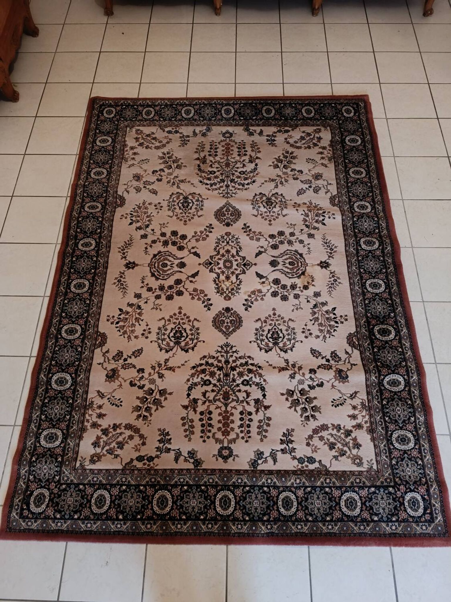 Grand tapis ancien en laine 170 x 240 cm