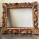 Antique handcarved frame   solid wood 33.5  x 29 cm  opening measurements 23.5 cm x 19 cm cedar wood