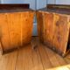 Pair of solid wood coffee tables – rustic / wabi-sabi style (1950-1980)