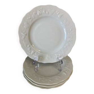 4 Philippe Deshoulières Limoges porcelain dessert plates, California model