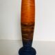 Vase en verre teinté à base bulbée et décor de poudres intercalaires, Jean-Noël Bouillet XXe - XXIe