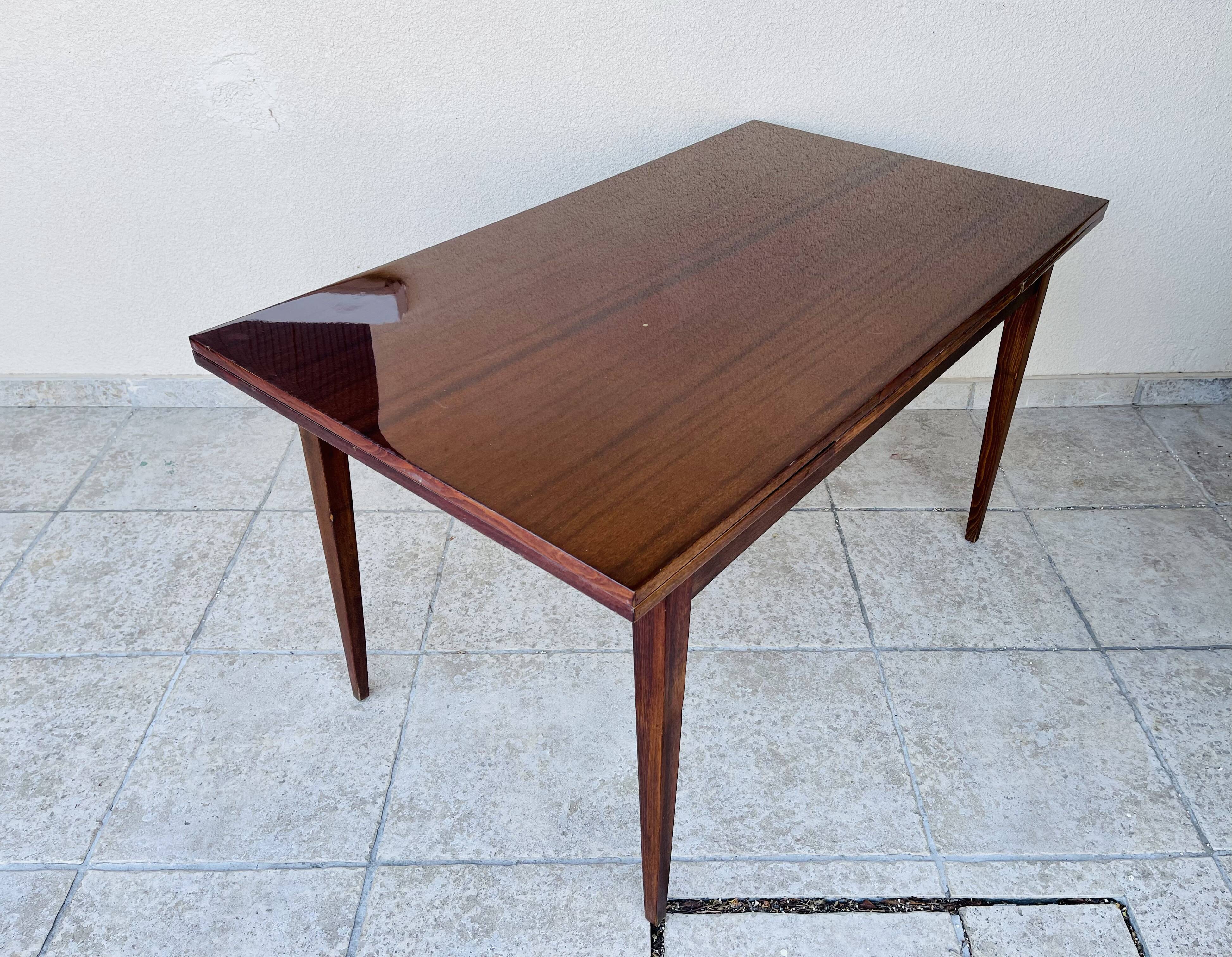 Mahogany dining table with extension cords