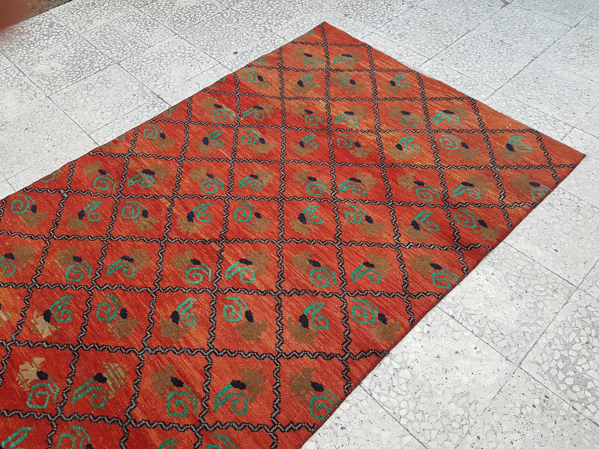 Vintage Turkish Oushak rug 118x306 cm