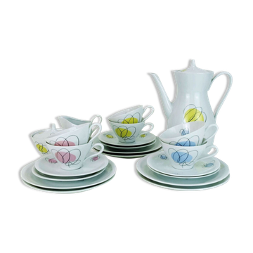 Mid century coffee crockery schirnding bavaria abstract decor in pastel colors 1950s