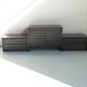 Enfilade 3 modules, bois d' iroko massif.