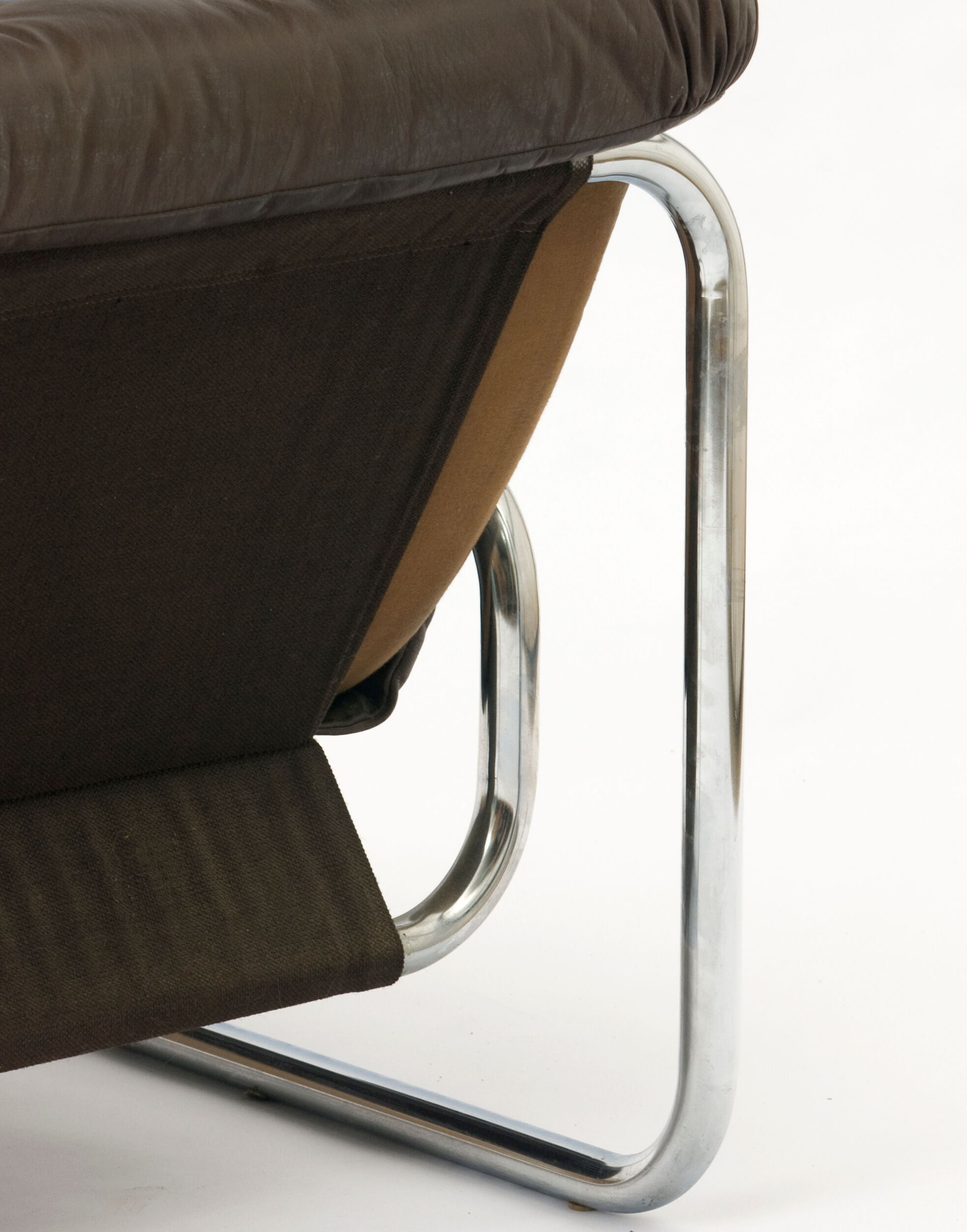Chrome tubular framed two seater sofa