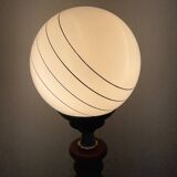 Vintage lamp from the 60s and 70s in wood and opaline