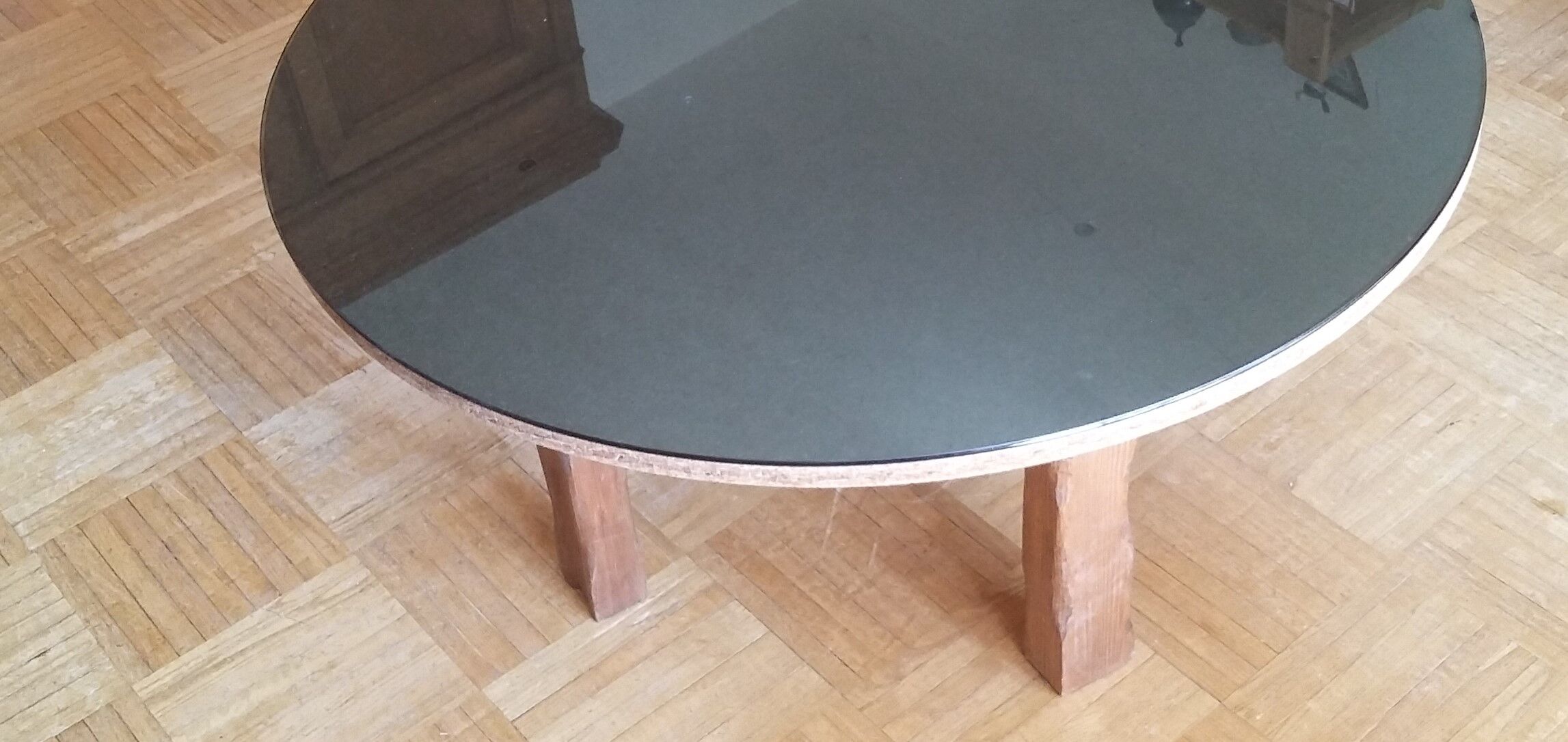 Coffee table glass and wood