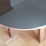 Coffee table glass and wood