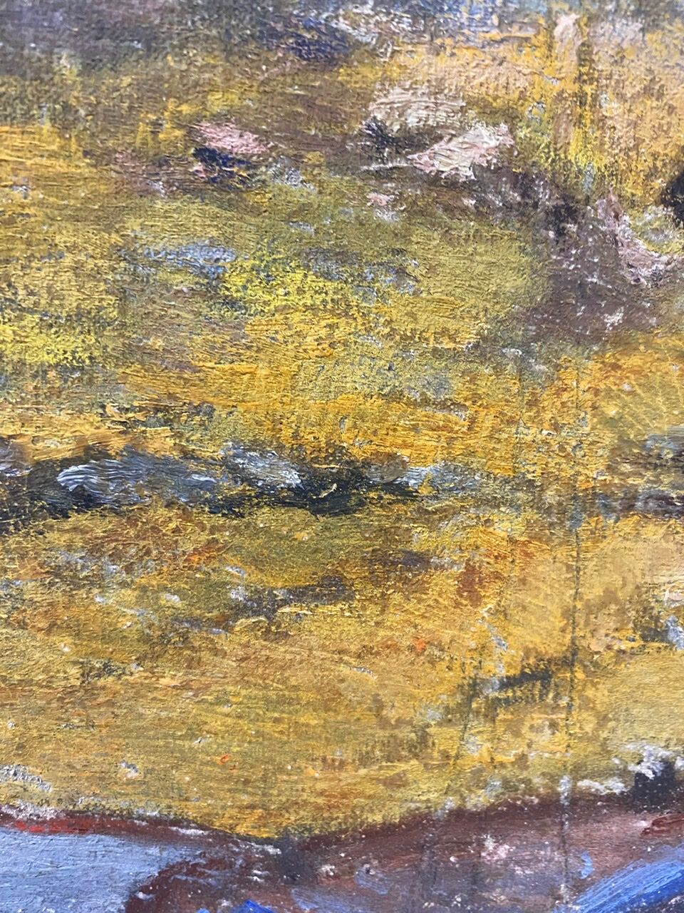 Tableau ancien , paysage breton xx siècle