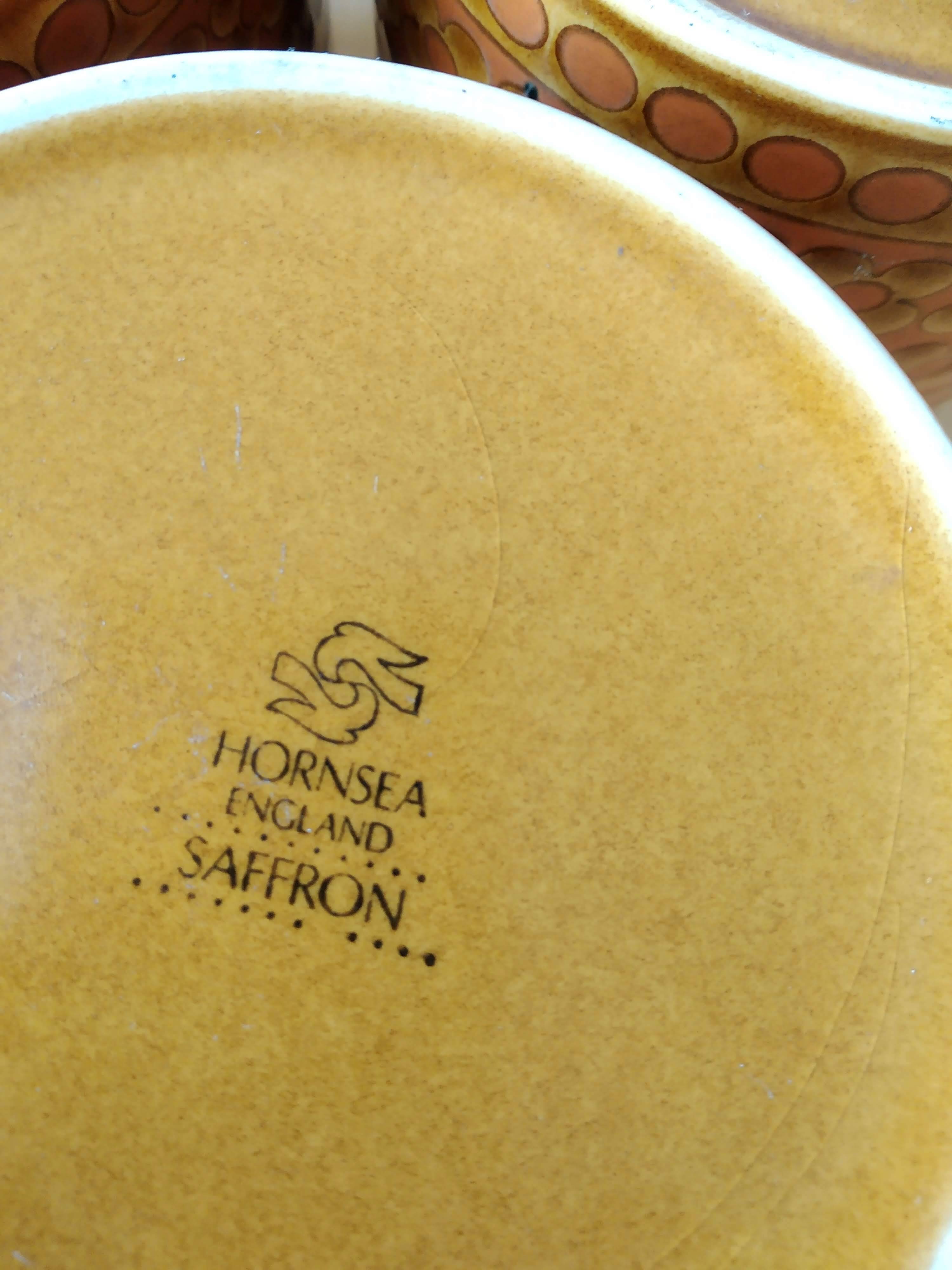 Set of 2 vintage Hornsea Saffron round ceramic tins