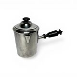 Tableware, marabout milk jug in silver-plated metal and wood from the early 20th century.