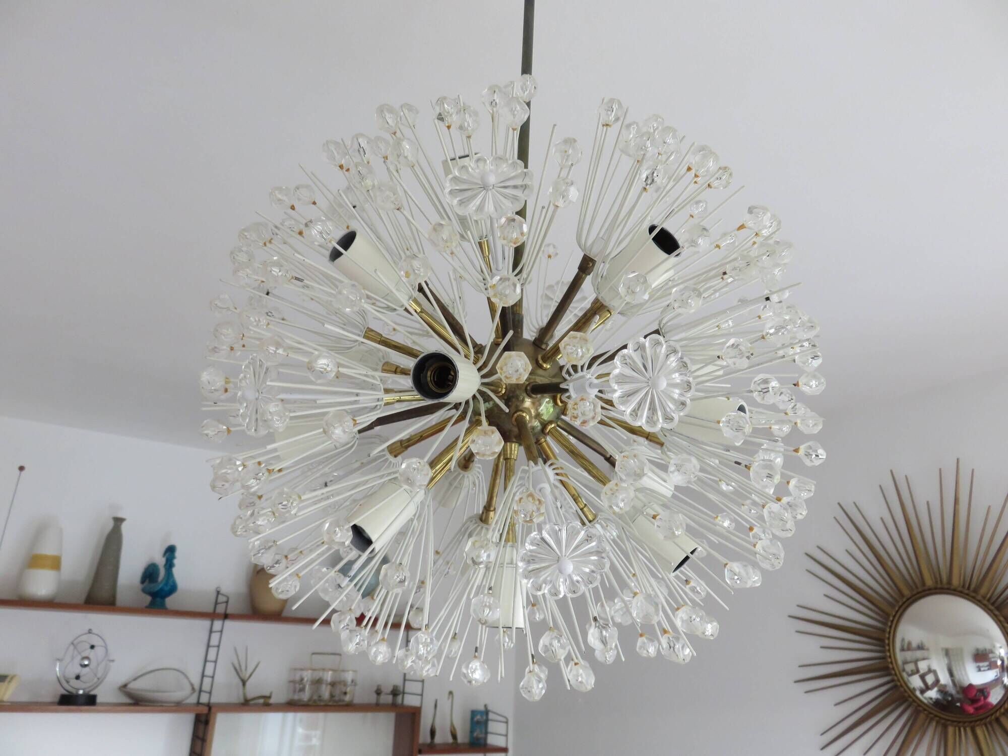 snowball, Dandelion, 17 lights, Emil Stejnar for Rupert Nikoll, Austria 50s