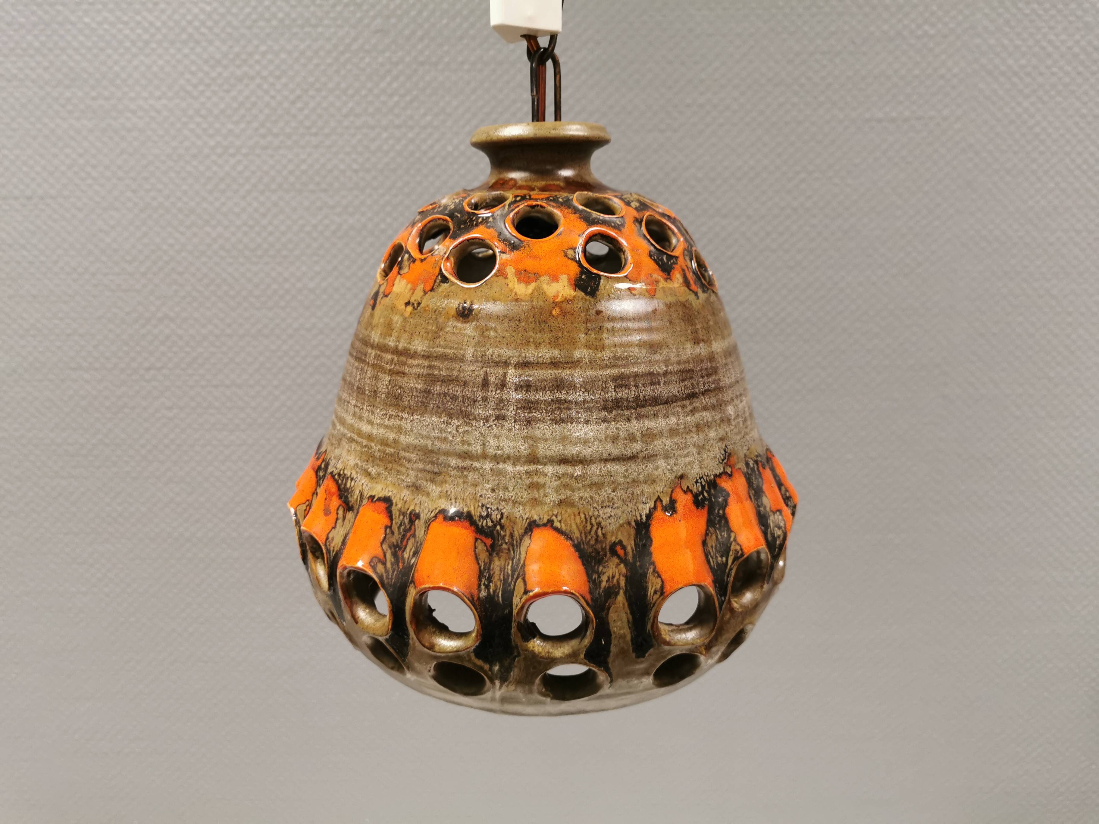 Ceramic hanging lamp, Danish from the 1970s.