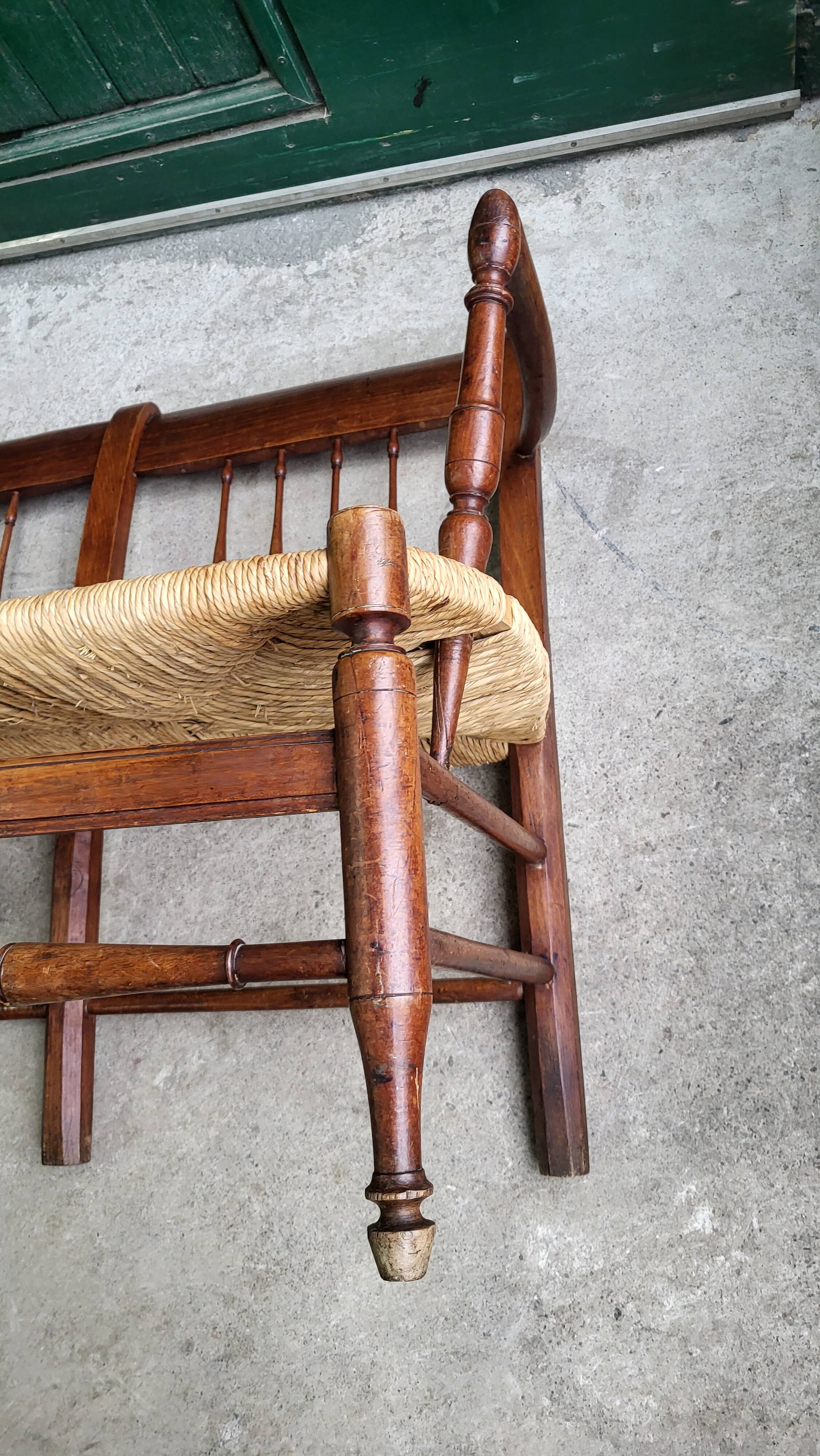 THREE-SEATER STRAW BANQUETTE PROVENCAL RADASSIER