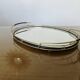 Mirror tray, modernist, minimalist, in gold metal and scoubidou, 1950-1960