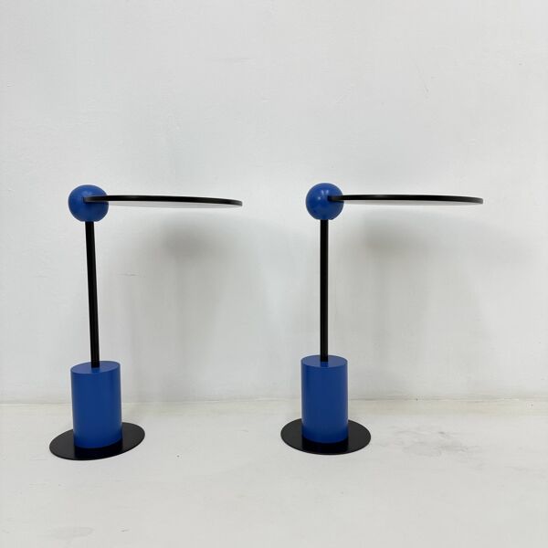 Paire de tables d'appoint Edward Geluk pour Arco – 'Piccolo' postmoderne Memp des années 1980