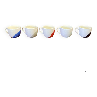 Suite of 5 large artisanal cups.