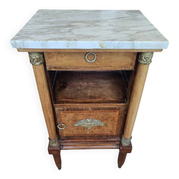 Chevet ancien style Empire avec plateau marbre