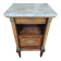 Antique Empire-style bedside table with marble top.