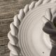 White ceramic candle holder twisted antique rope