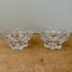 Set of 2 vintage molded glass candle holders