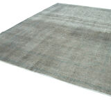 Handwoven persian overdyed 295 cm x 383 cm grey wool carpet