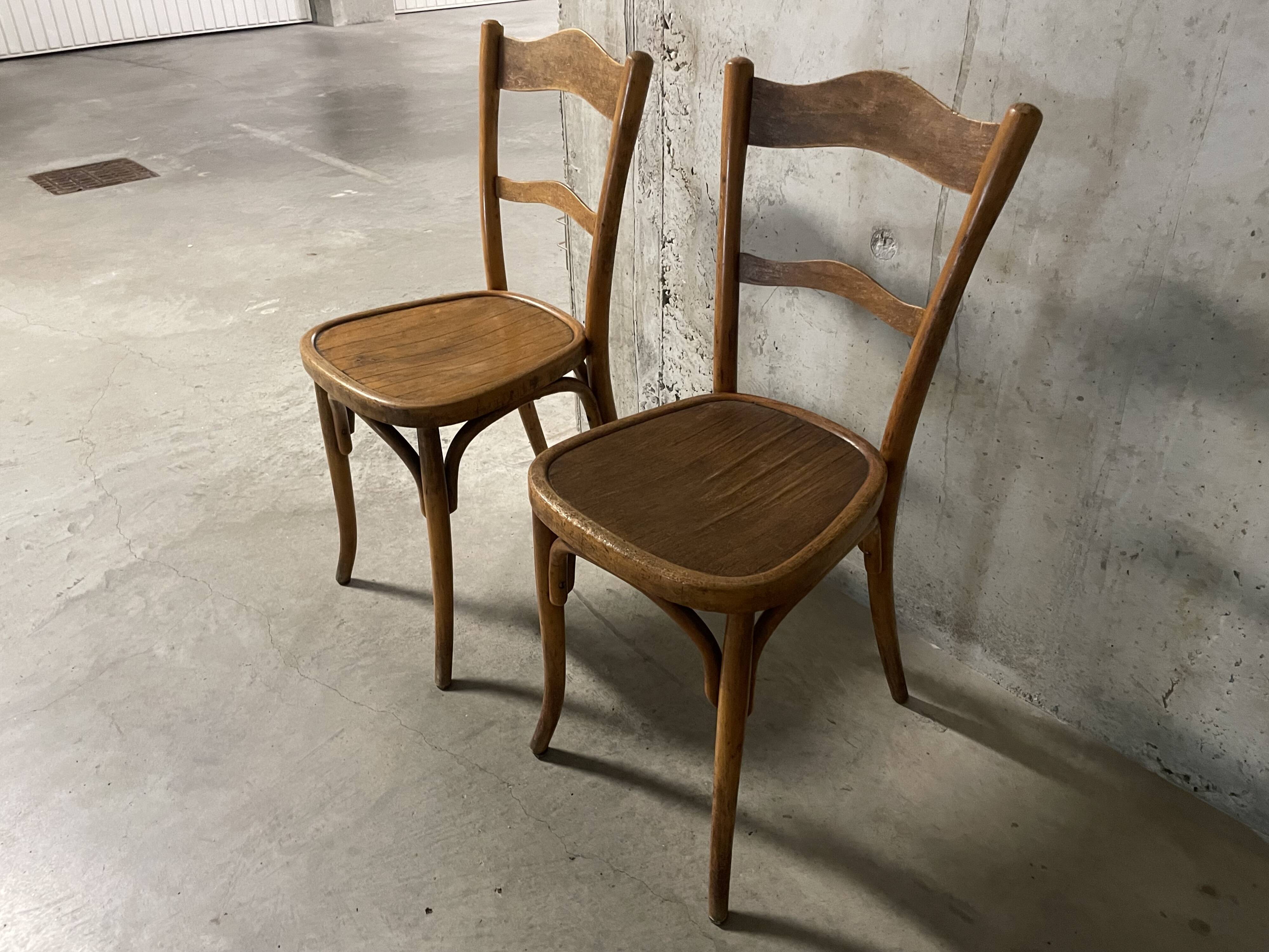 Pair of bistro chairs from the 1930s-40s.
