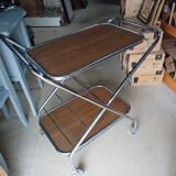 1970s chrome rolling bar trolley