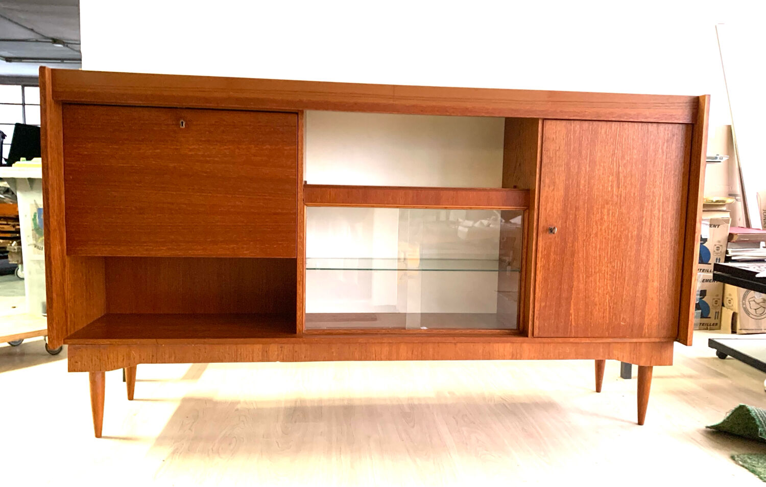 Vintage Scandinavian teak library