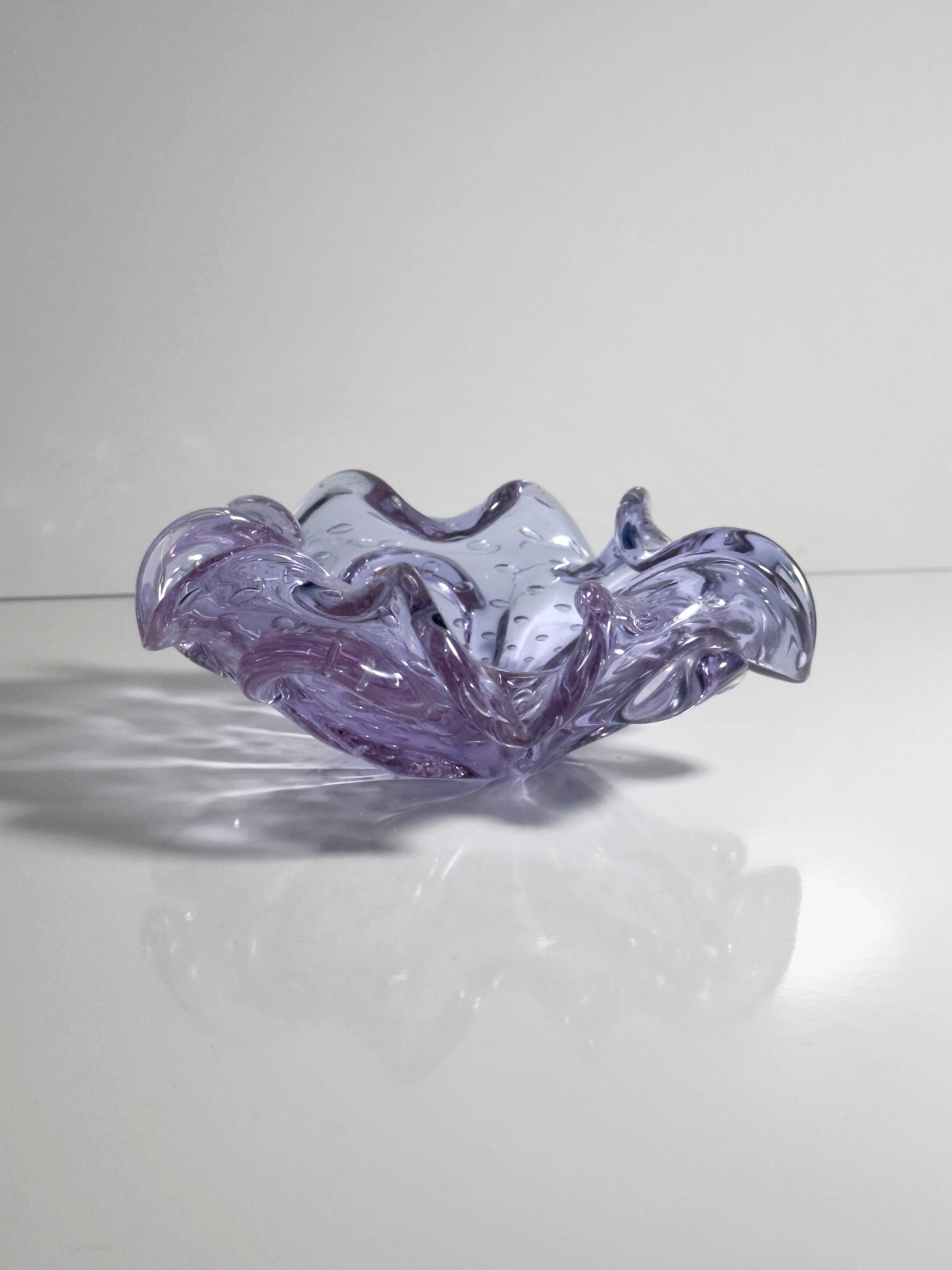Alexandrite Murano Bullicante Bubbles Ash Tray - 1950s