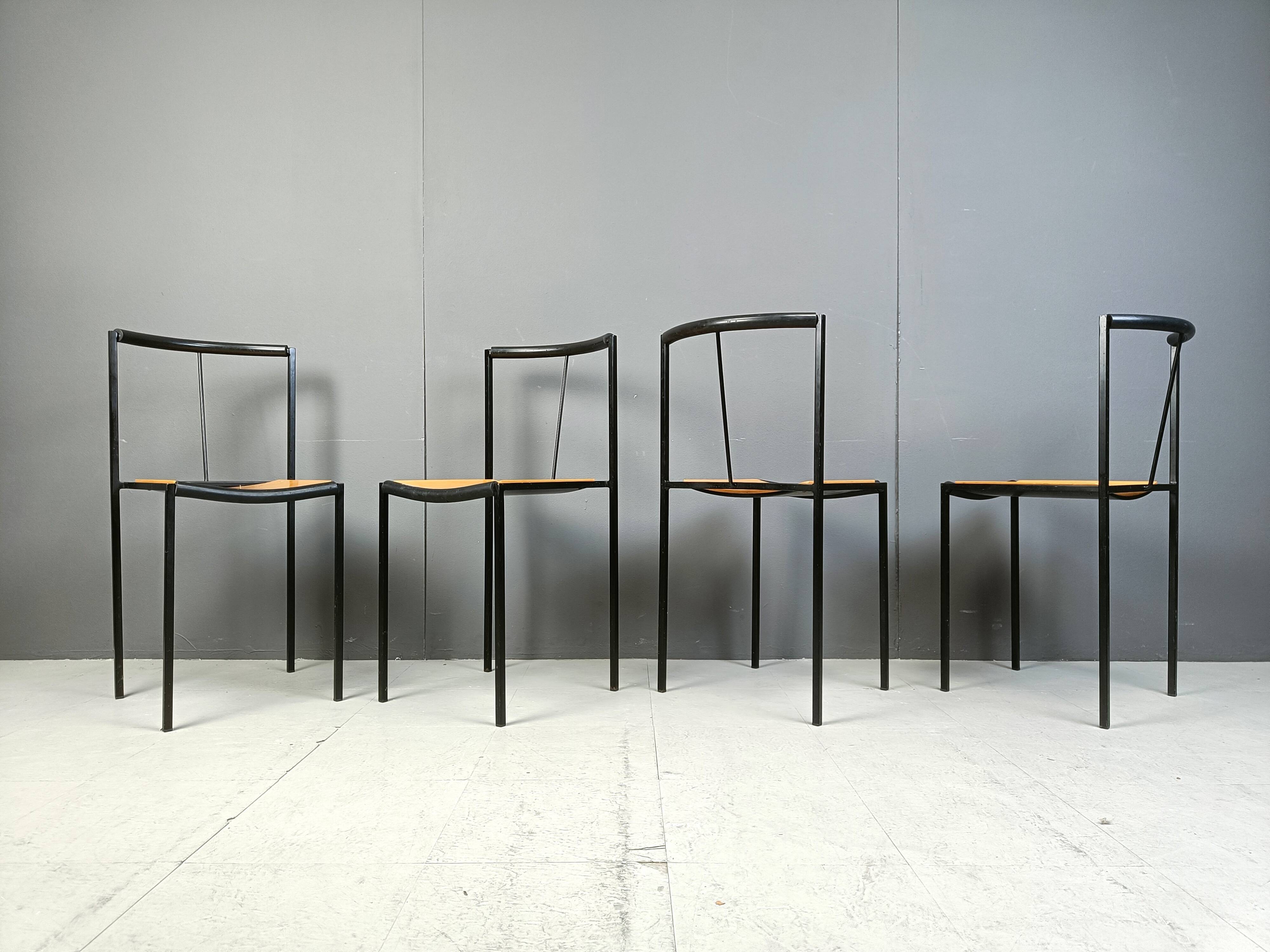 4 chairs by Zeus Noto Maurizio Peregalli Millepunte, 1985