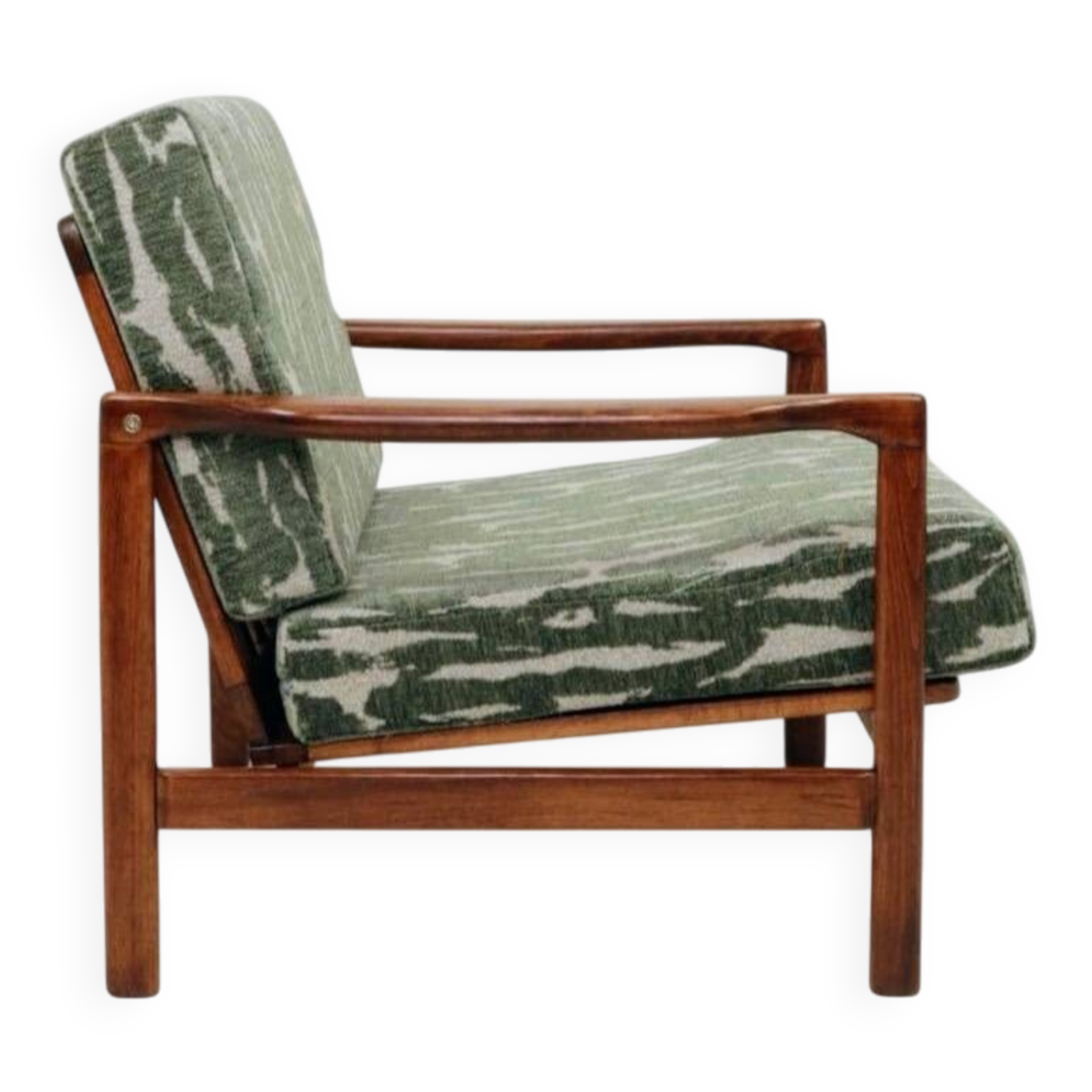 Vintage Armchair Green Cushions Classic Design