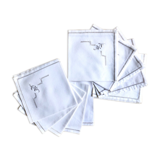 10 antique hand-embroidered towels