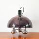 Three-branched chandelier in smoked plexi and chrome, Space Age, 1970