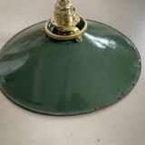 Industrial enameled sheet metal pendant light