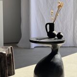 Sexy Neck - Solid wood side table (monoxyle) in organic shape colour