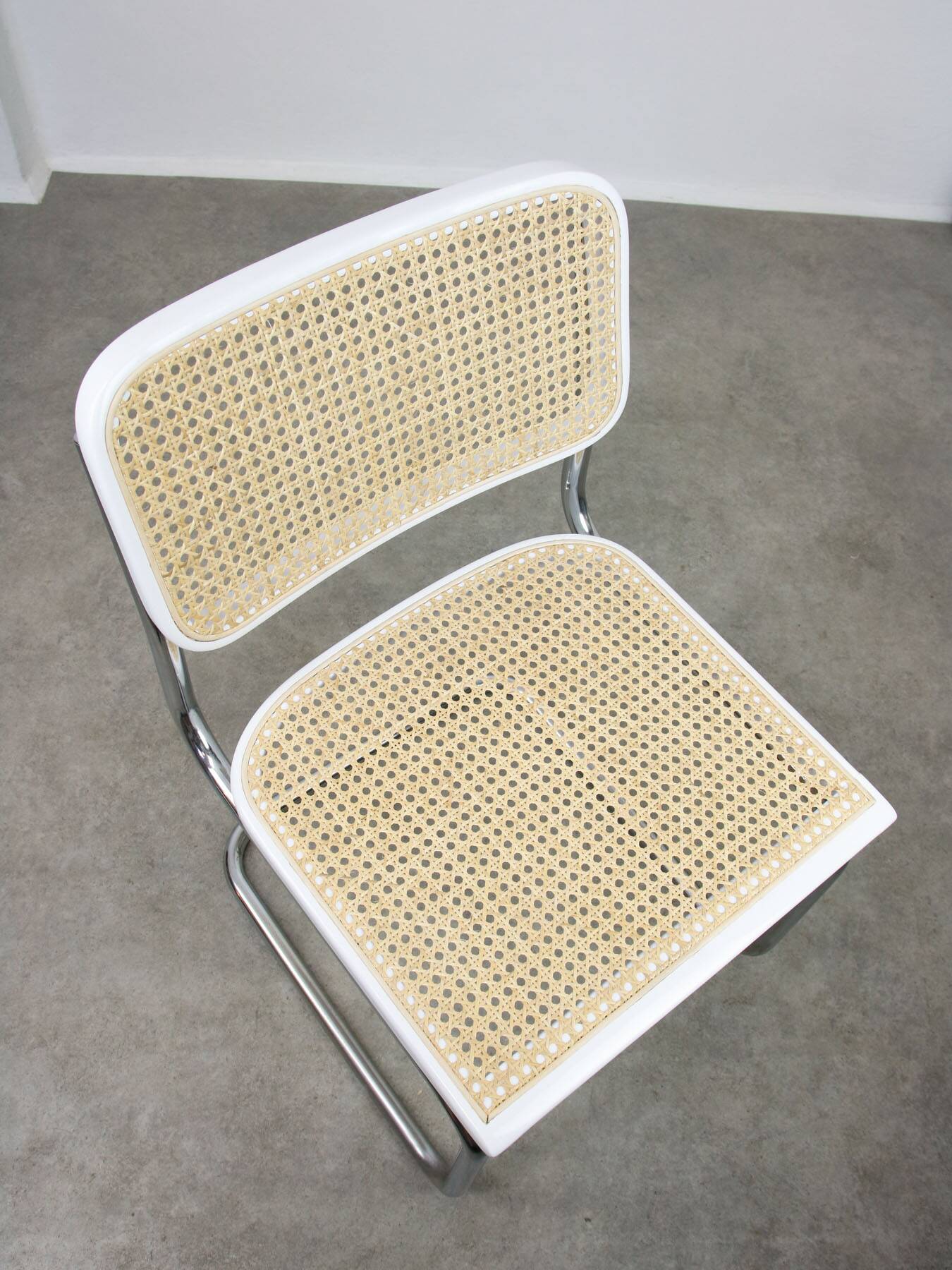 Vintage White Cesca B32 Chair by Marcel Breuer