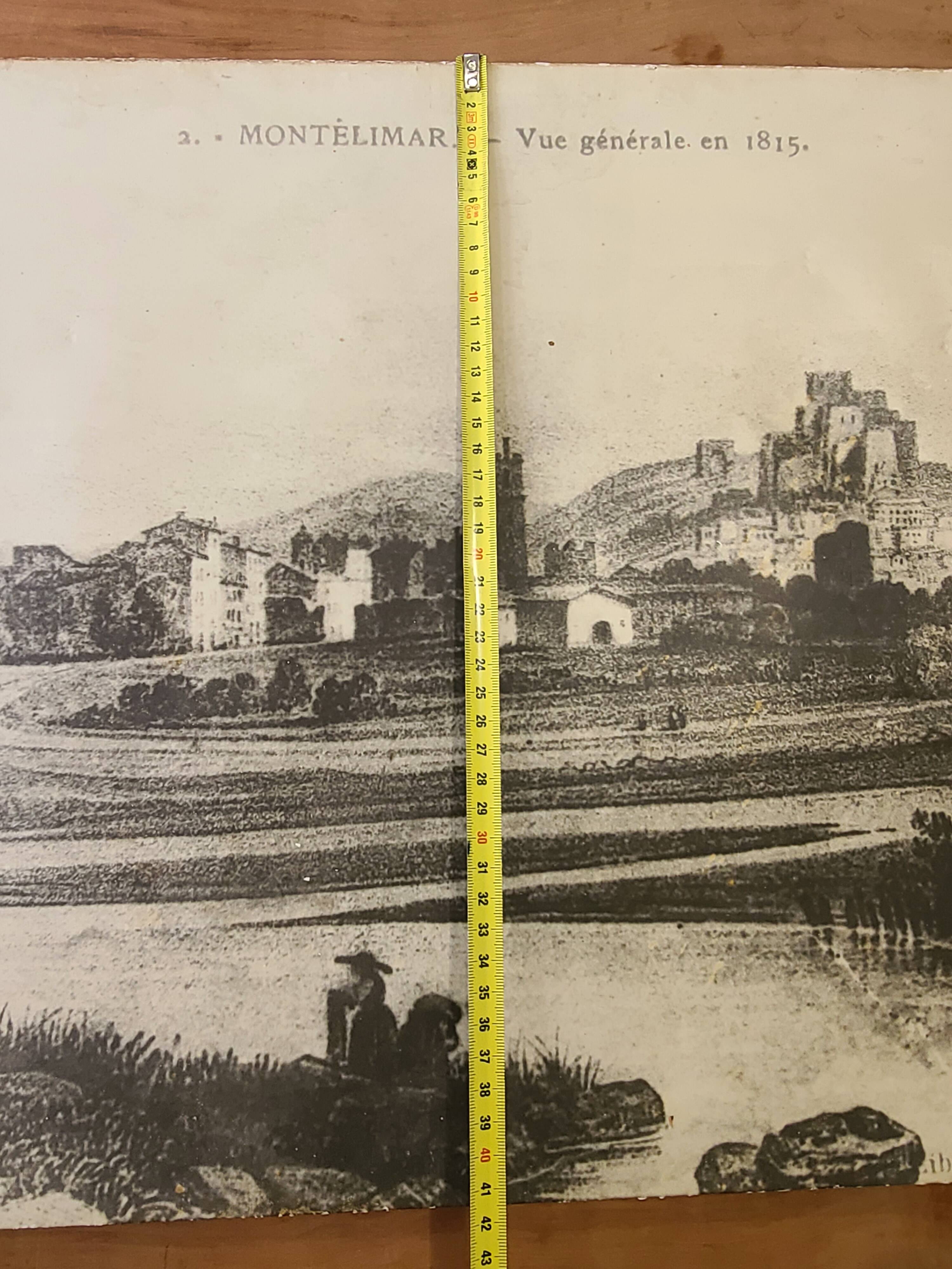 Old View of Montélimar in 1815 - Lib. F. Baume (Large Size)