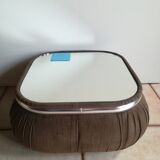Mirror coffee table in velvet