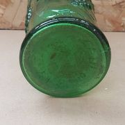 Old green molded glass vase vintage grape cluster decor
