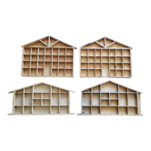 4 étagères casiers bois en forme de maison