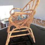 Rattan children's chair, shell shape