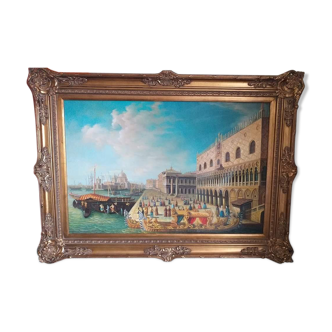 Painting of Venice after the work of Canaletto