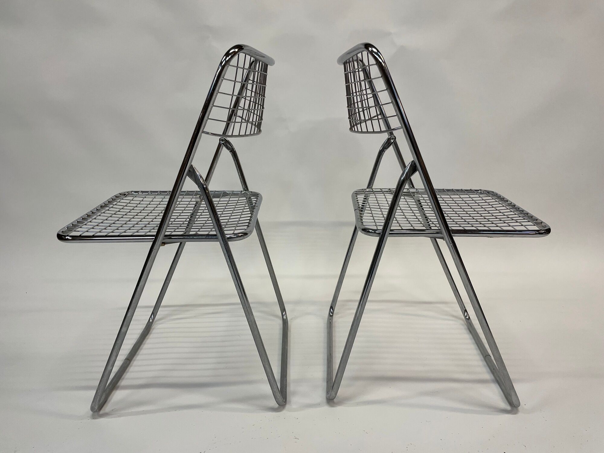 Set of four chrome folding chairs by Niels Gammelgaard for Ikea 1970