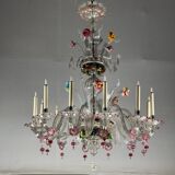Two Tier Multicolor Murano Glass Venetian Chandelier