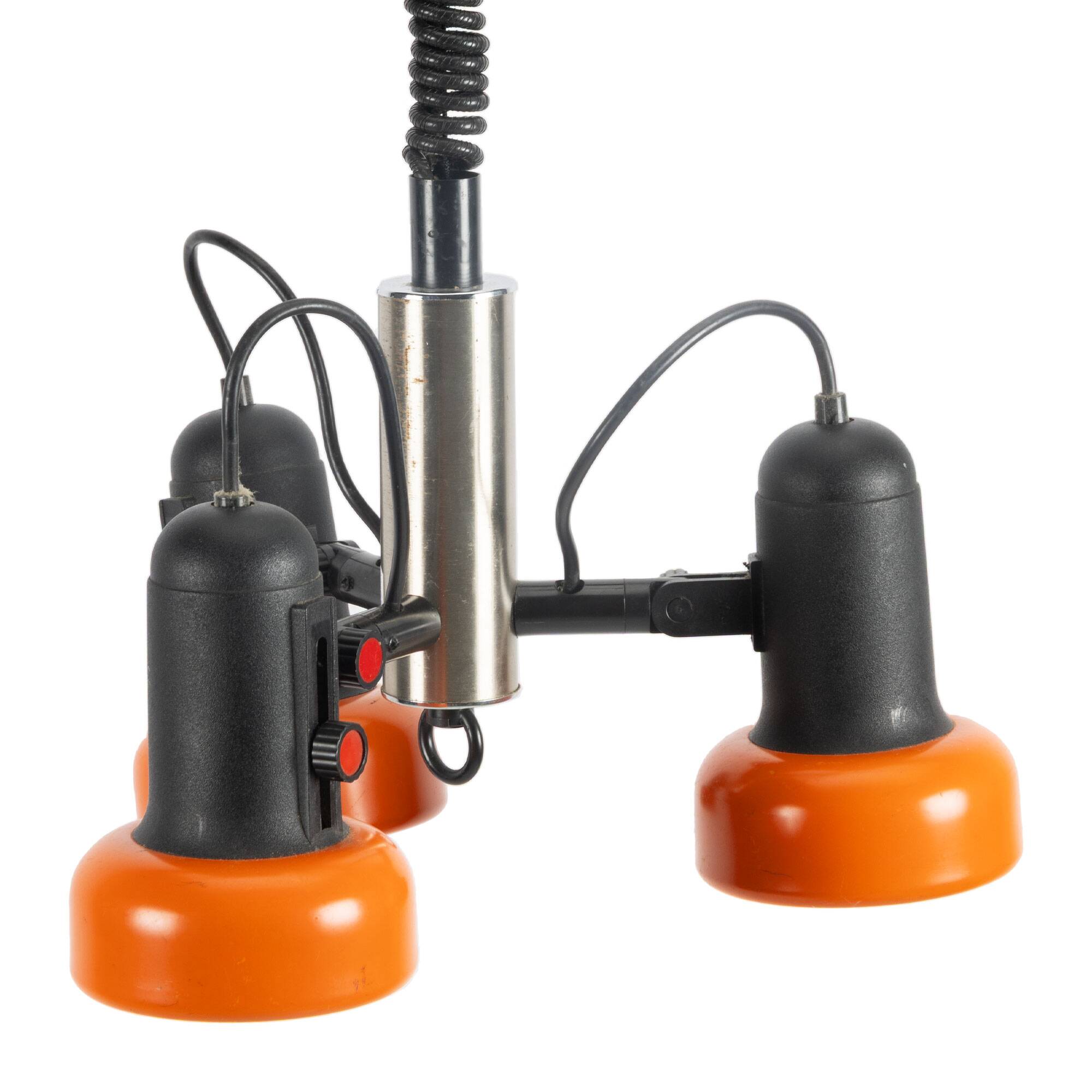 Orange 70s 3-Point adjustable Pendant Lamp